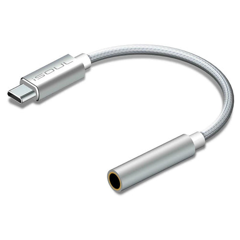Nylon Braided USB Type C 3.1 to Audio Jack 3.5 OTG Adapter - TradeNRG UK